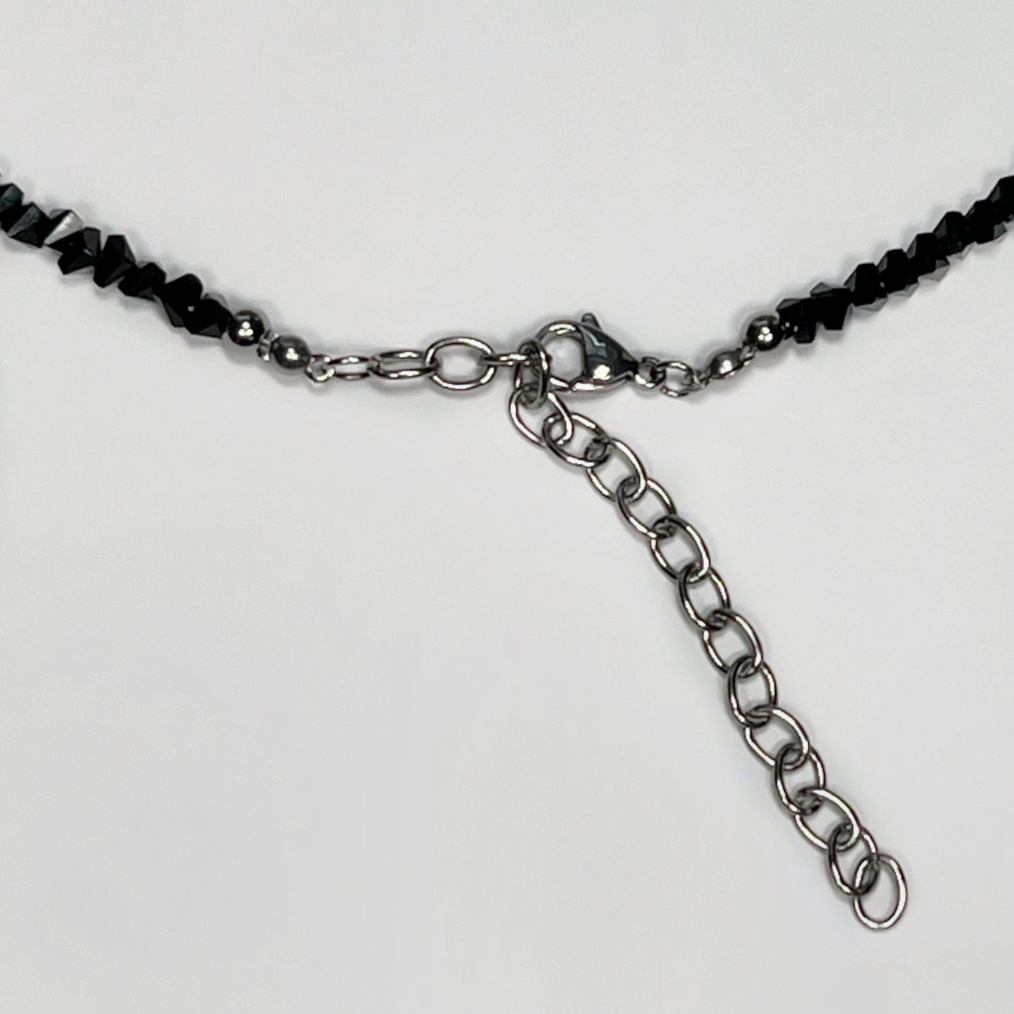 necklace, beaded necklace, stainless steel necklace, hypoallergenic jewelry,
gift for her, beaded chocker, choker dainty, black choker, black beaded choker necklace