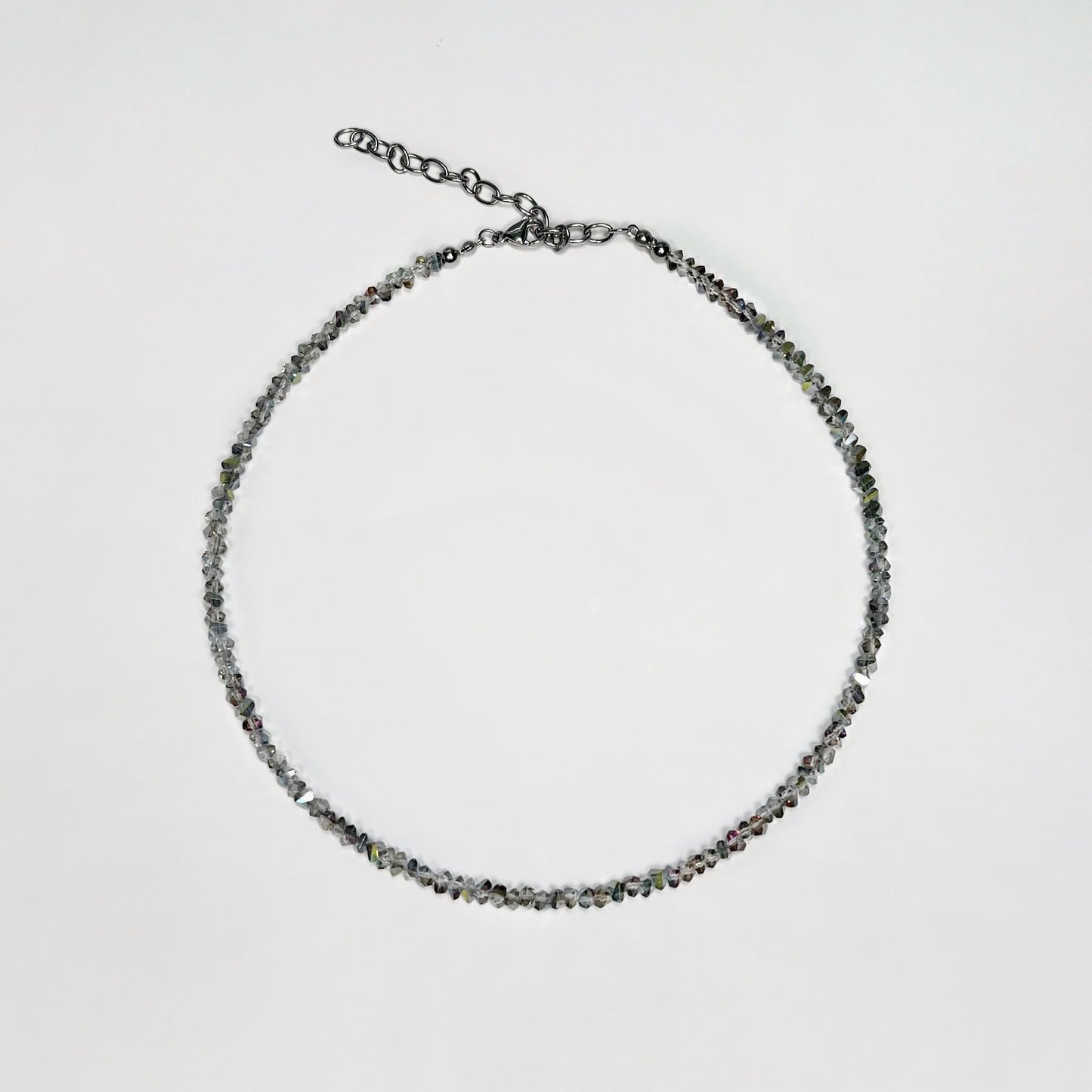 necklace, beaded necklace, stainless steel necklace, hypoallergenic jewelry,
gift for her, beaded chocker, choker dainty, gray choker, gray beaded choker necklace