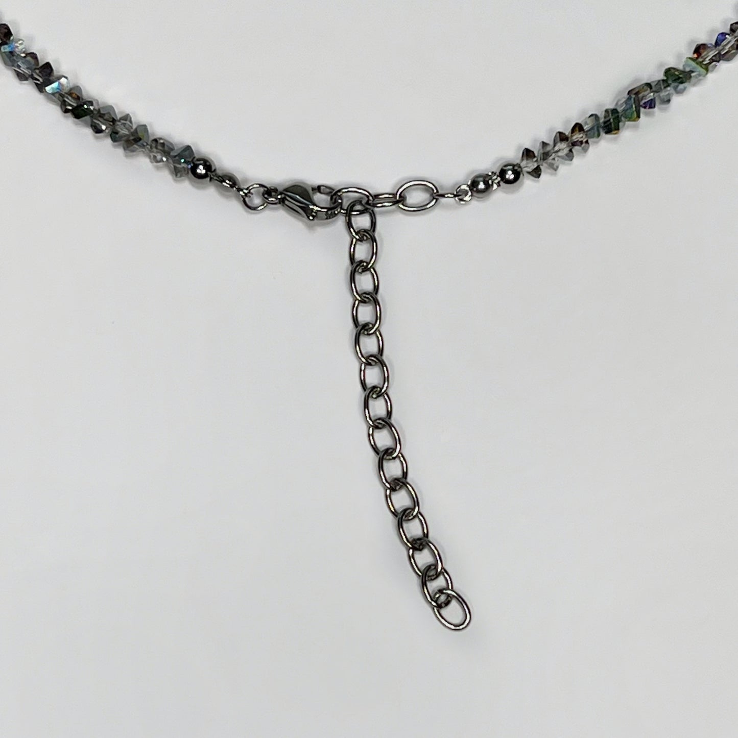 necklace, beaded necklace, stainless steel necklace, hypoallergenic jewelry,
gift for her, beaded chocker, choker dainty, gray choker, gray beaded choker necklace