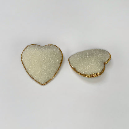 heart stud earrings, epoxy resin earrings, epoxy resin stud earrings, white stud earrings, ivory stud earrings, stud earrings, stainless steel earrings, hypoallergenic earrings, crystal earrings, druse earrings, druzy studs, druzy earrings, heart earrings, earring gift for her